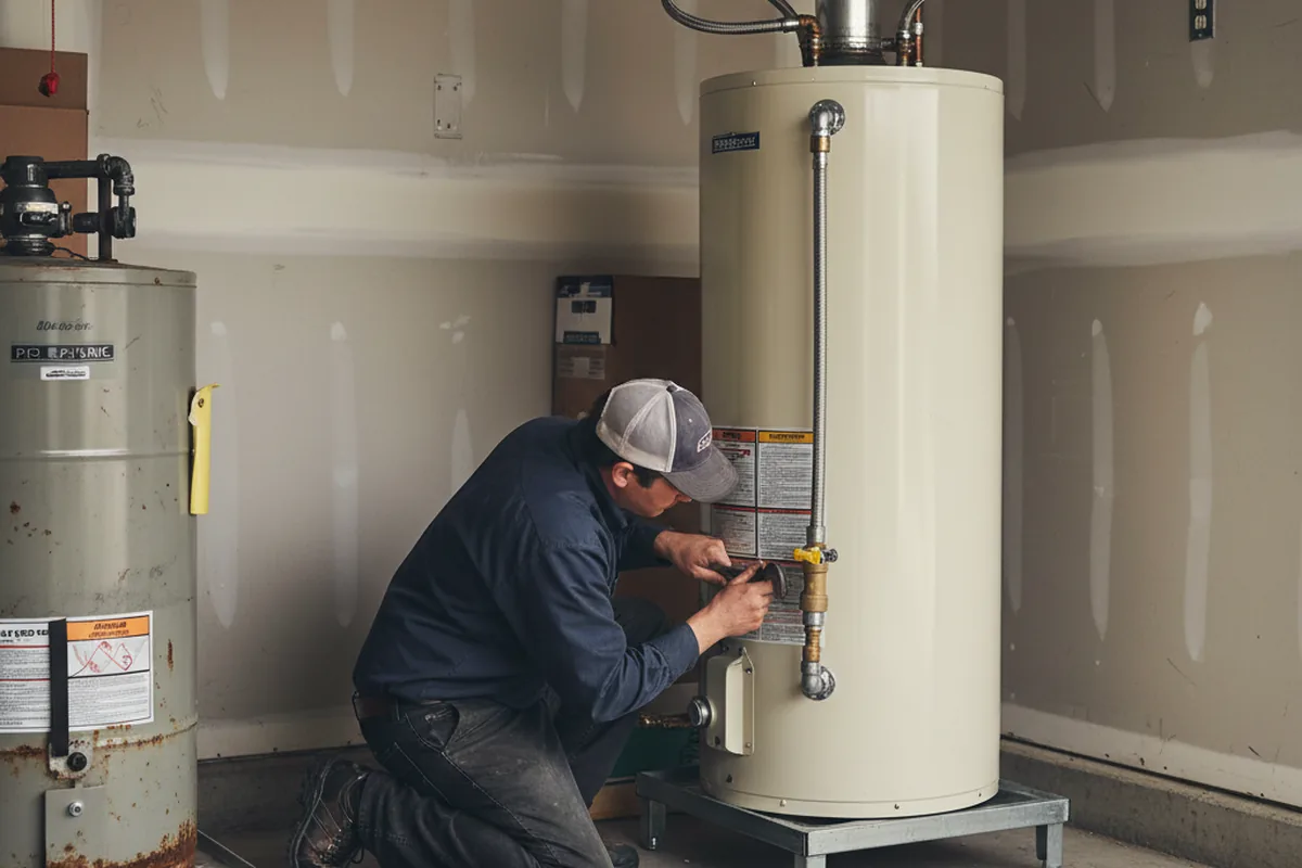 Water heater and shutoff valve replacement in Wheeling